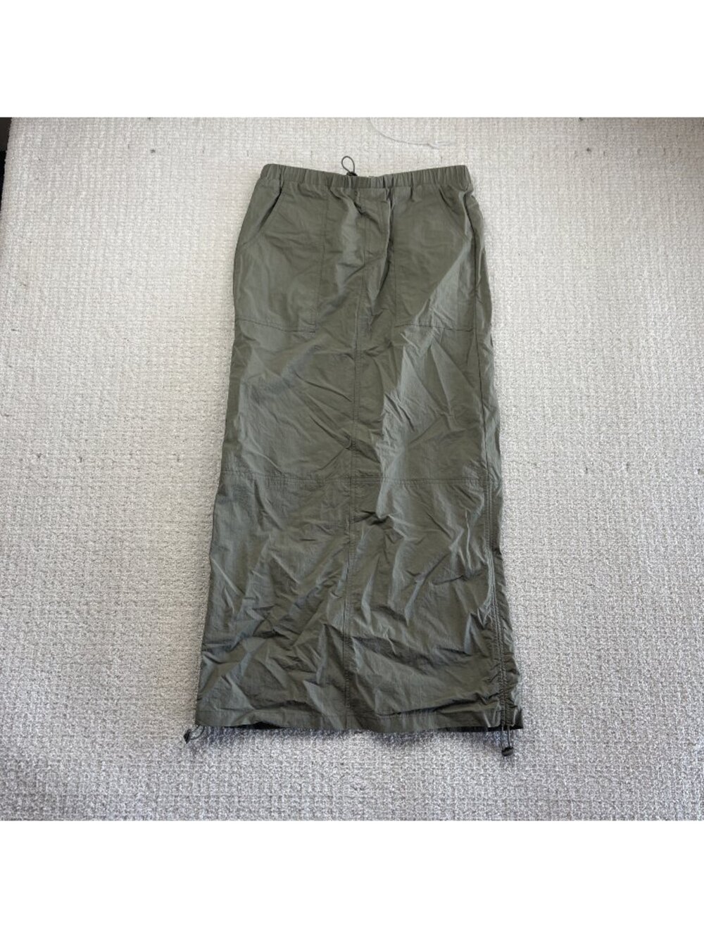 Y2K Wilo The Label Long Cargo Skirt Military Style Green Boho Gorpcore Sz XS